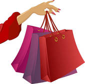 Girl with shopping bags free clipart