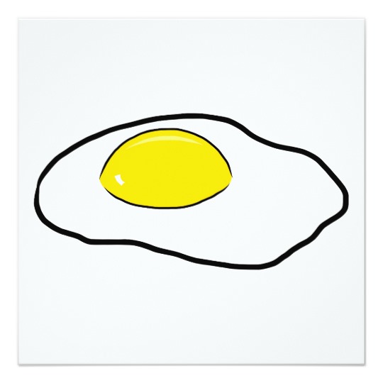 Fried Egg Cartoon Drawing Poached Eggs Sunny Side Card Zazzle