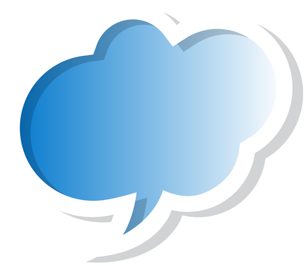 Bubble Speech Cloud Blue PNG Clip Art Image