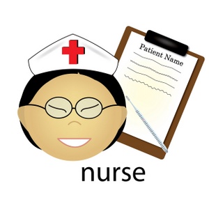 Nurse Clipart Image - Asian Nurse Caricature or Cartoon