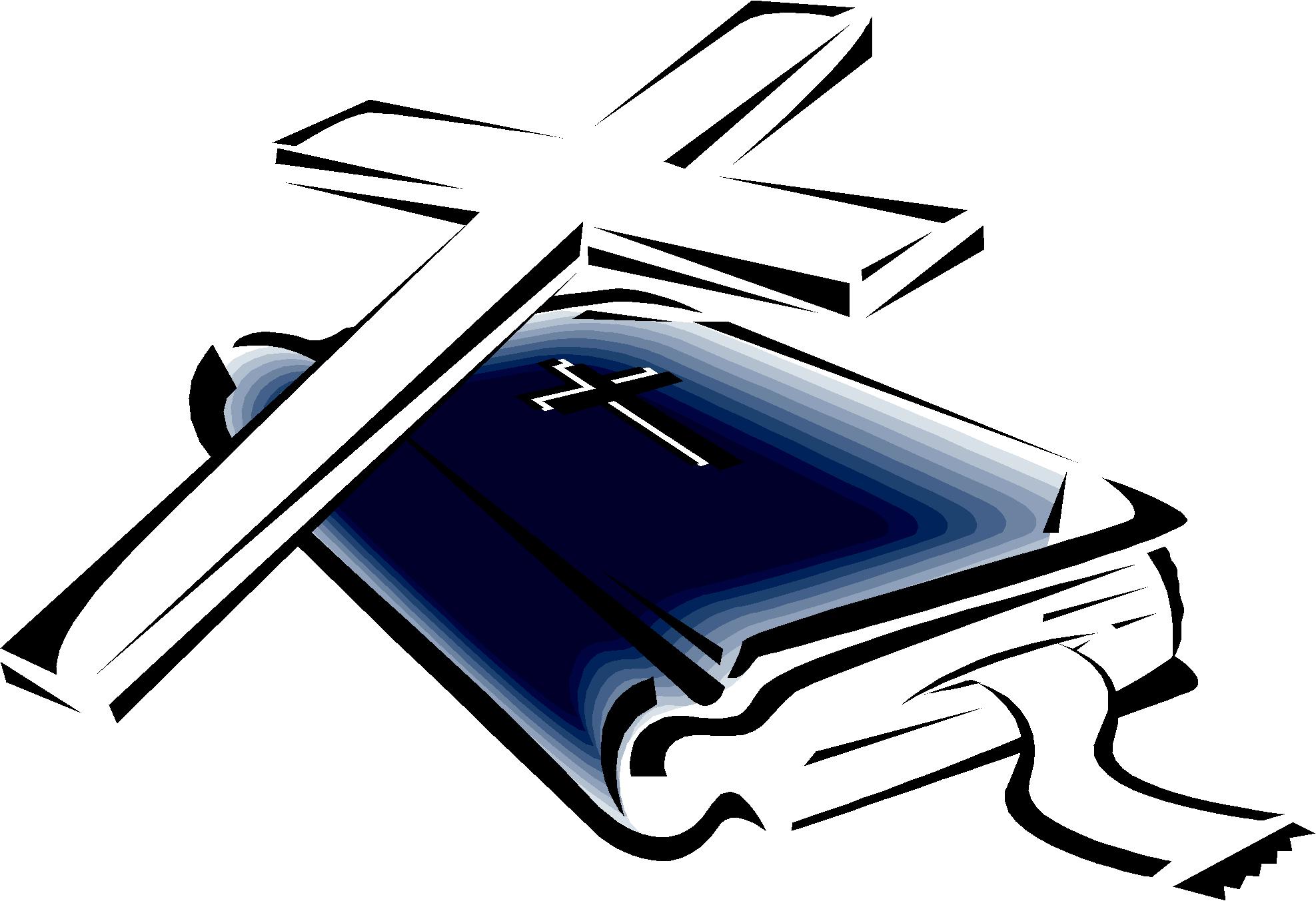 Clipart open bible and cross