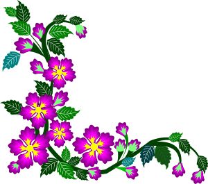 Purple flower border clip art