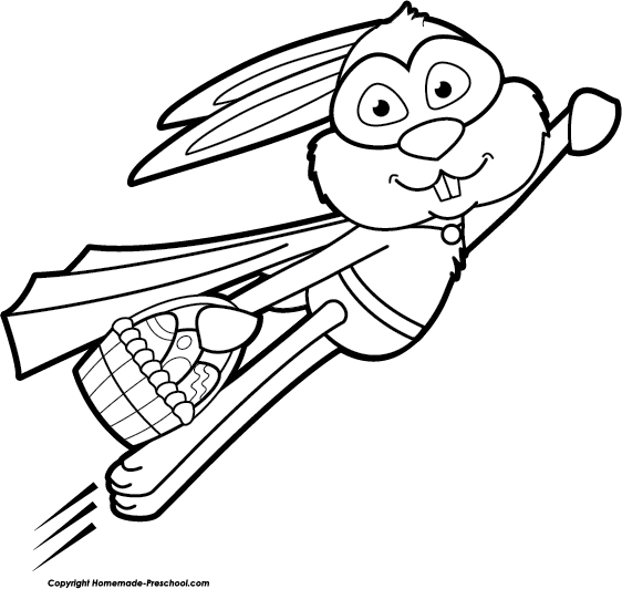 Simple easter bunny clipart black and white