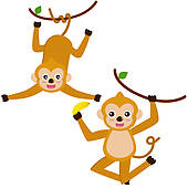 Hanging Monkey Cartoon - Free Clipart Images