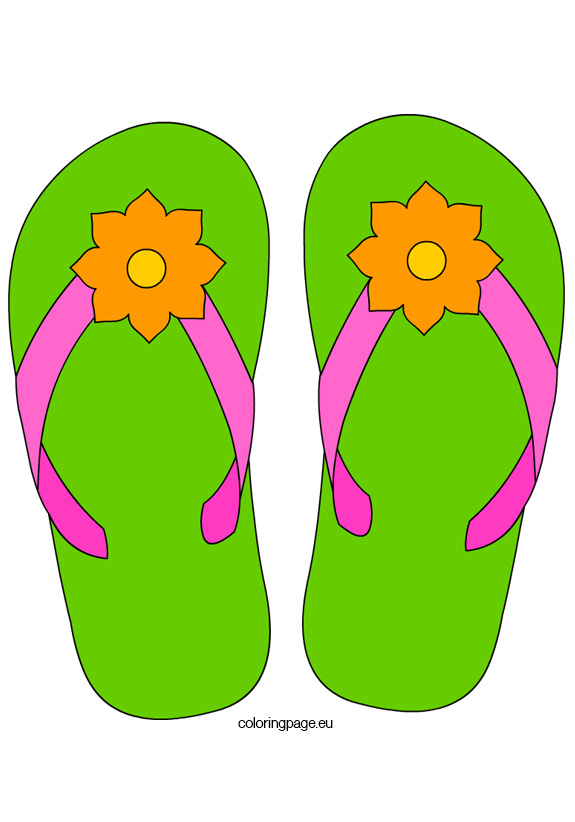 Flower Flip Flops | Coloring Page