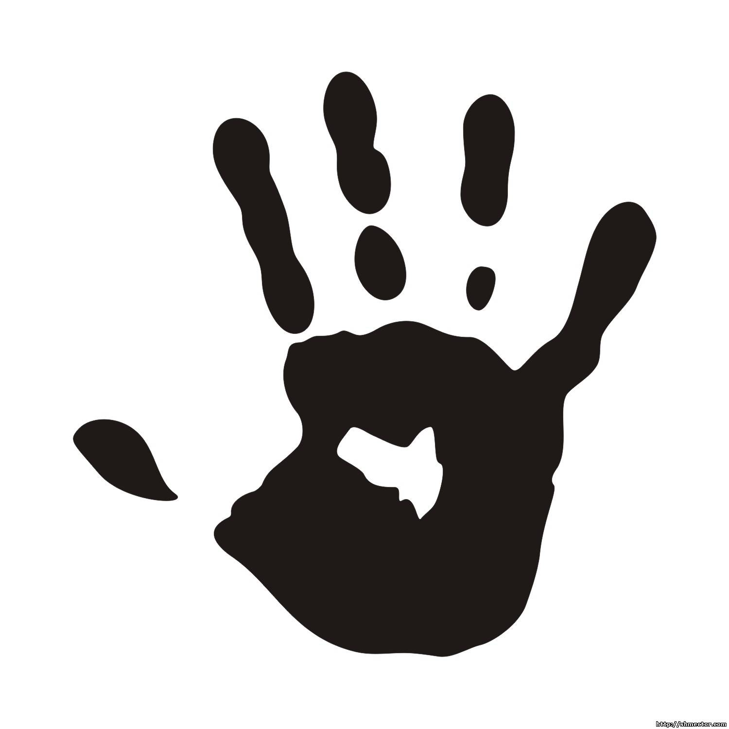 Best Photos of Black Hand Print - Handprint Clip Art Black and ...