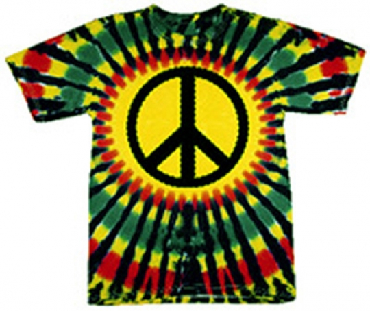 Signature Rasta Peace Sign Tie-Dye T-Shirt: TieDyeDirect.com