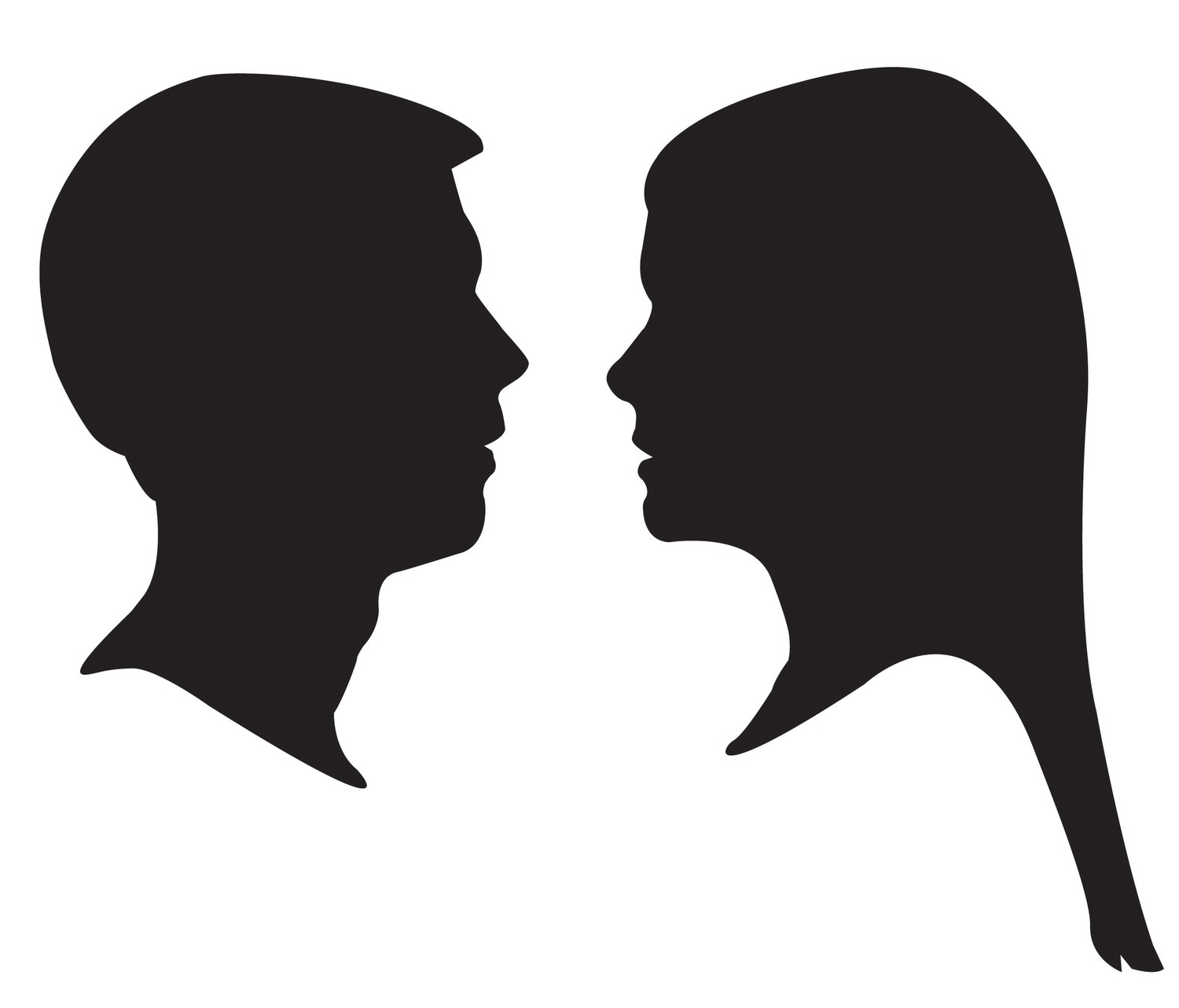 Clipart person face silhouette girl