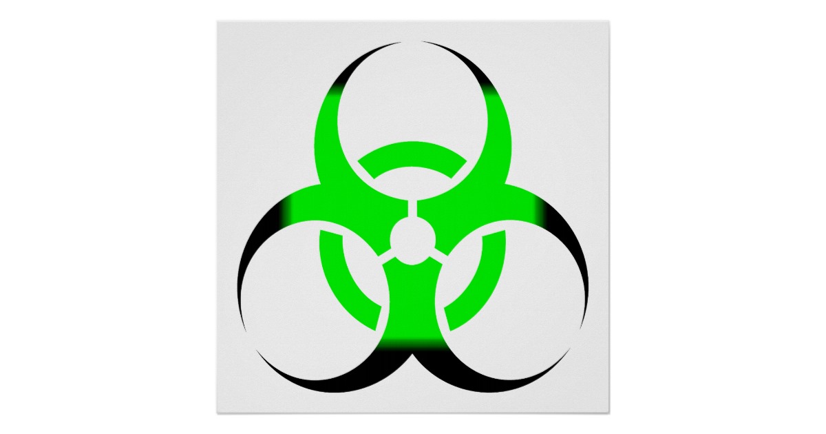 Biohazard Symbol Zombie Green and Black Poster | Zazzle