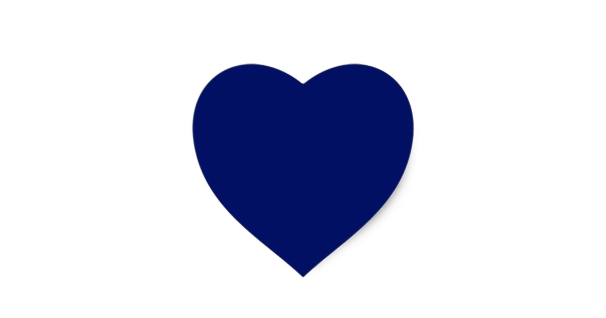 Navy Blue Heart Sticker | Zazzle