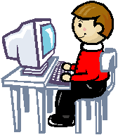 Student using computer clipart