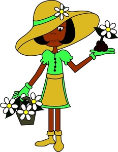Gardening Clipart Image - Ethnic Hispanic Lady Wearing Gardening ...