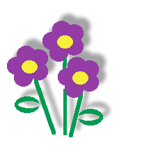Flower clip art of a simple purple flower with stem and leaves and ...