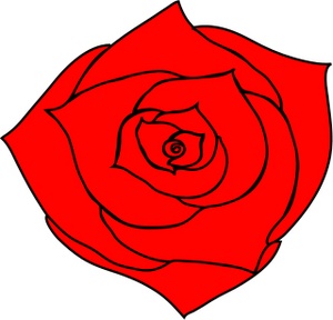 Rose Clipart Image - Clip Art Closeup Of a Bright Red Rose