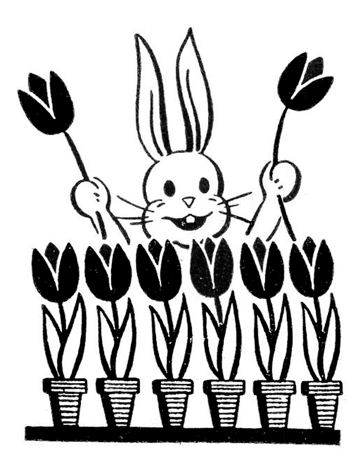 Retro Easter Bunny Images - The Graphics Fairy