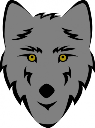 Simple Stylized Wolf Head clip art vector, free vector graphics ...