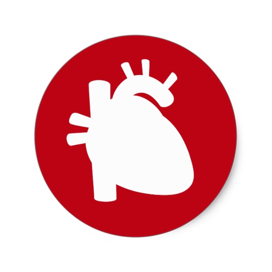 Heart organ silhouette red medical symbol sticker | Zazzle