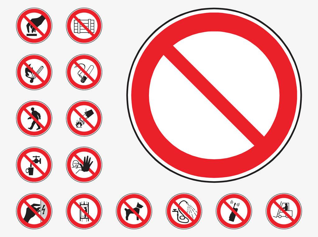 Prohibition Signs Vector Art & Graphics | freevector.com