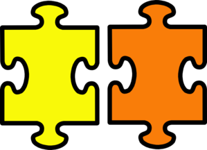 Puzzle Pieces Yellow And Orange Clip Art - vector ...