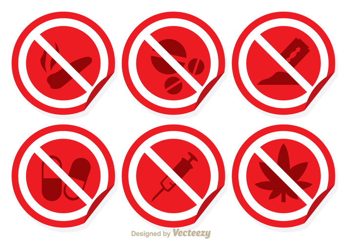 Red And White No Drugs Sign - Download Free Vector Art, Stock ...
