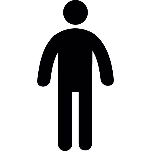 Standing frontal man silhouette - Free people icons