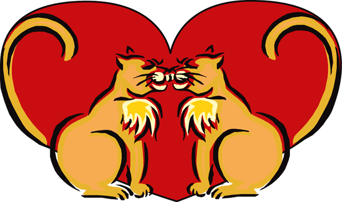 611 views Two Valentine Cats