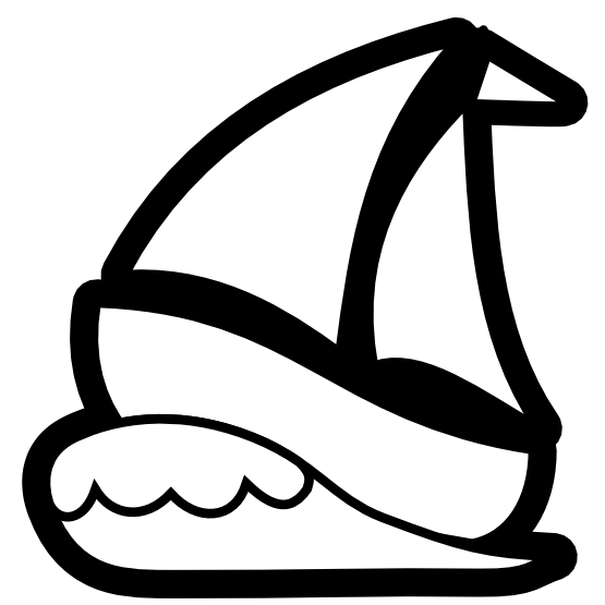 Clip Art: pitr sailboat icon black white line ...