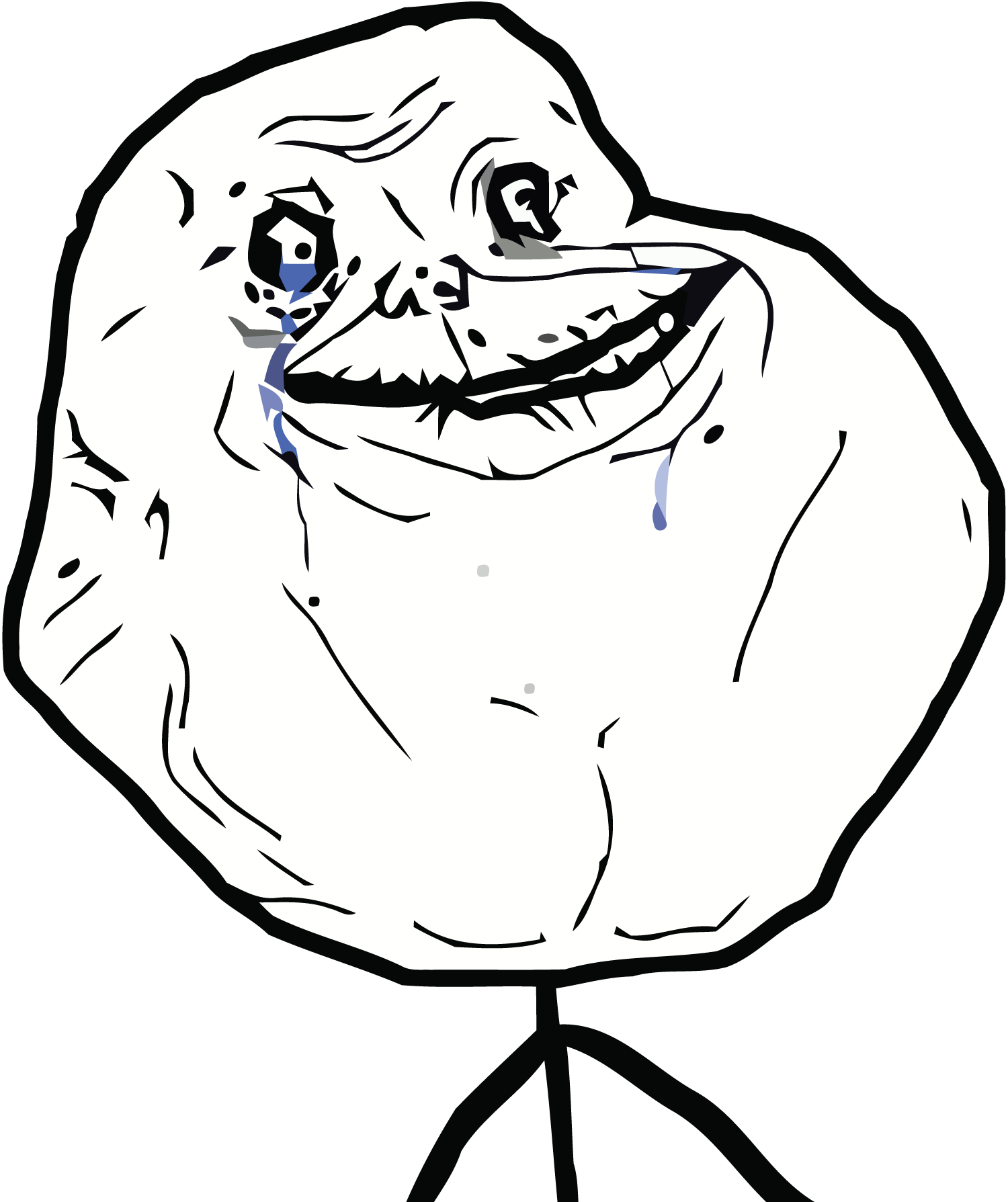 Forever Alone face meme on All The Rage Faces!