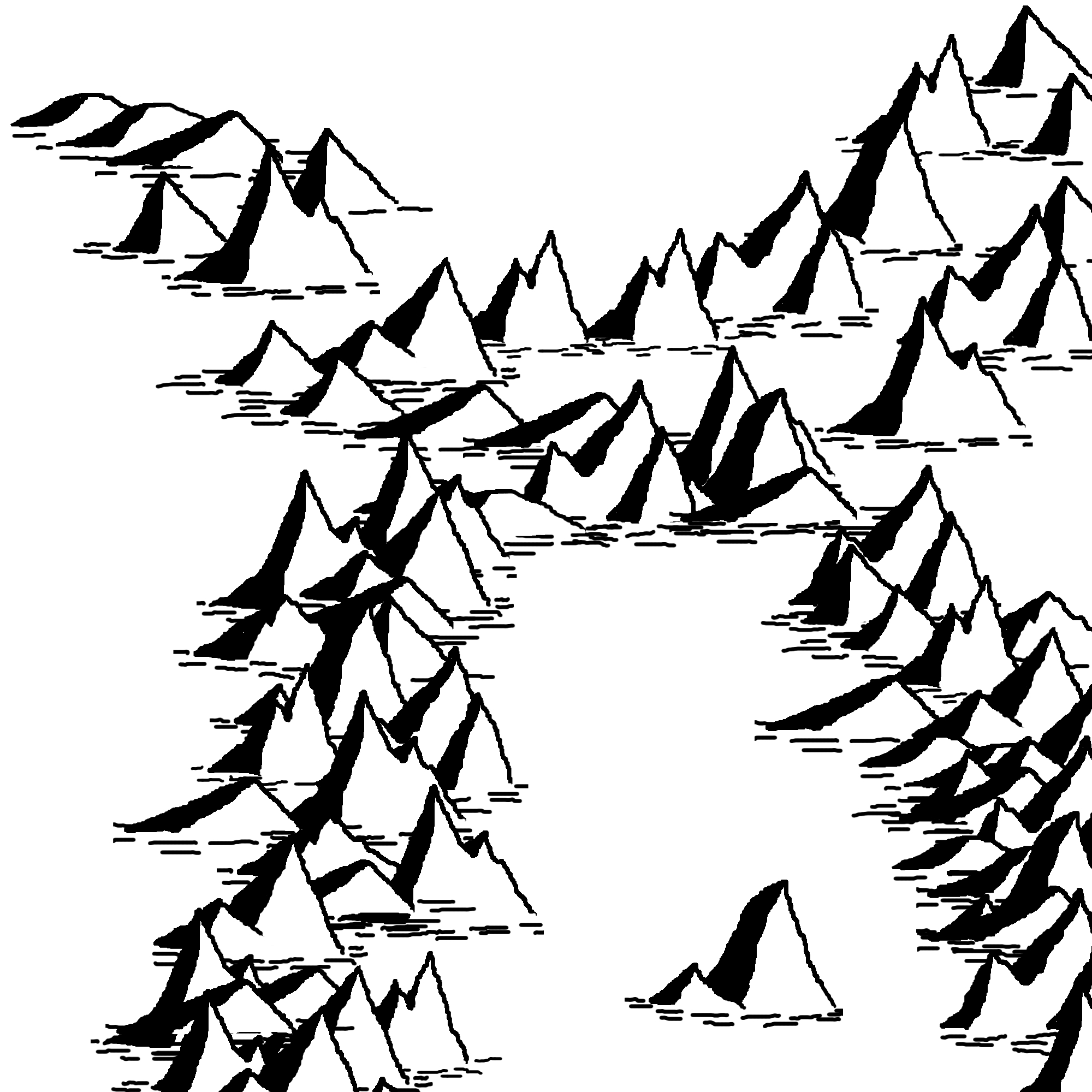 Simple Mountain Range Drawing