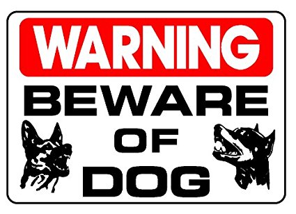 WARNING BEWARE OF DOG 10x14 Heavy Duty Plastic Sign: Industrial ...