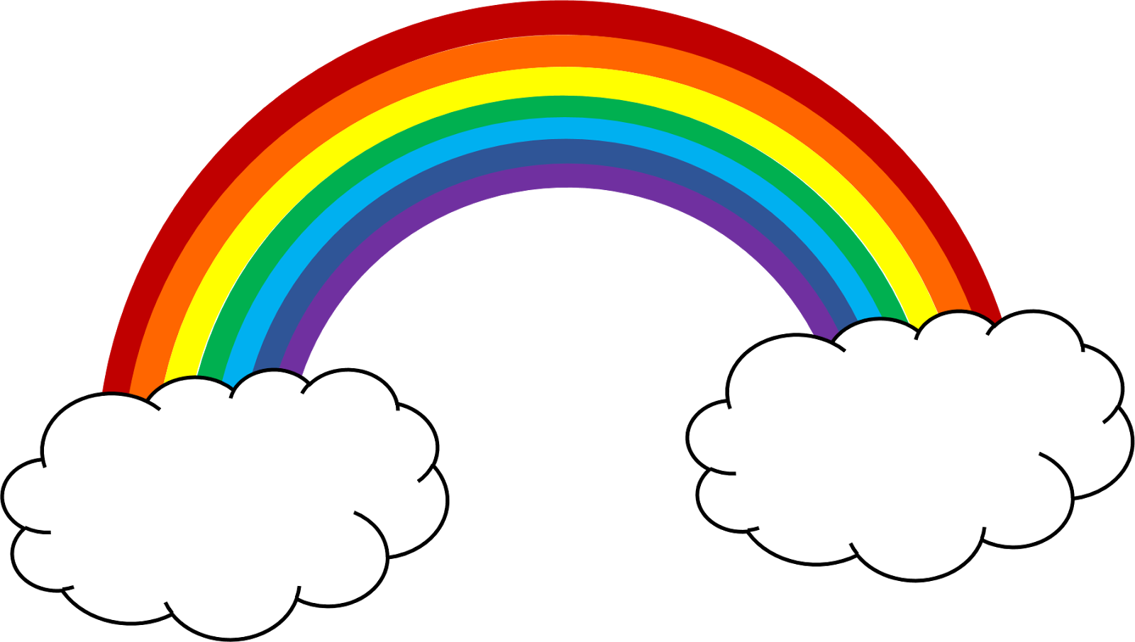 Clipart rainbow with clouds