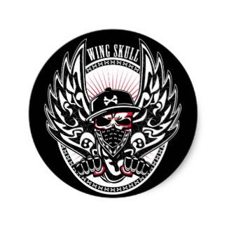 Skull Wings Stickers | Zazzle