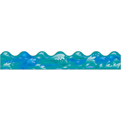 Ocean waves border clipart