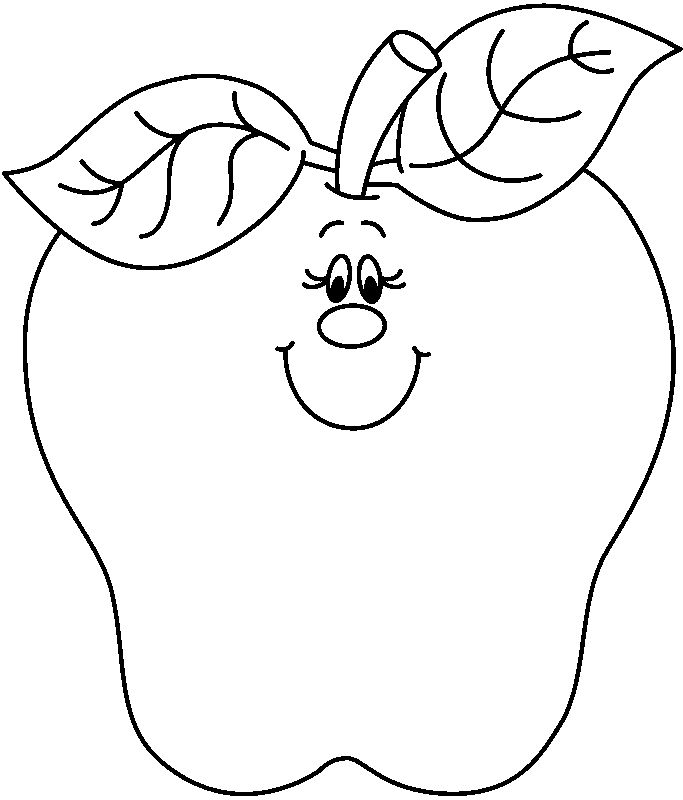 School Apple Clipart Black And White