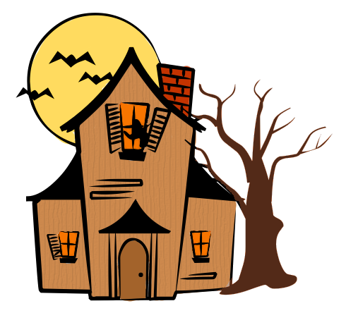 Haunted house word clipart