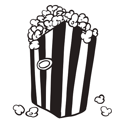 Drawing Of A Popcorn Box Clip Art, Vector Images & Illustrations ...