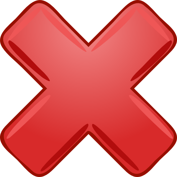 Red X Cross Wrong Not SVG Downloads - Sign - Download vector clip ...
