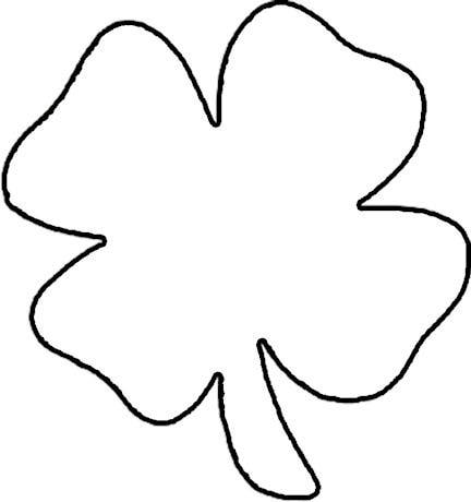 Four leaf clover clipart black and white