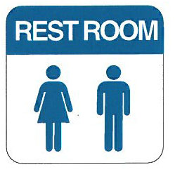 Men and Women Restroom Sign 6" x 6": Allied Electronics