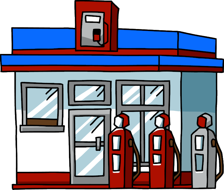 Gas station building clipart