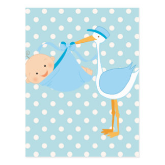 Baby Boy Stork Postcards | Zazzle