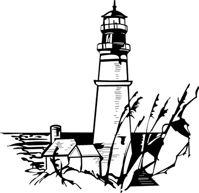 Lighthouse Black And White Clipart