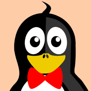 Penguin face with bow tie - vector Clip Art