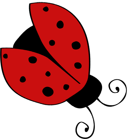 Flying ladybug clipart black and white cute