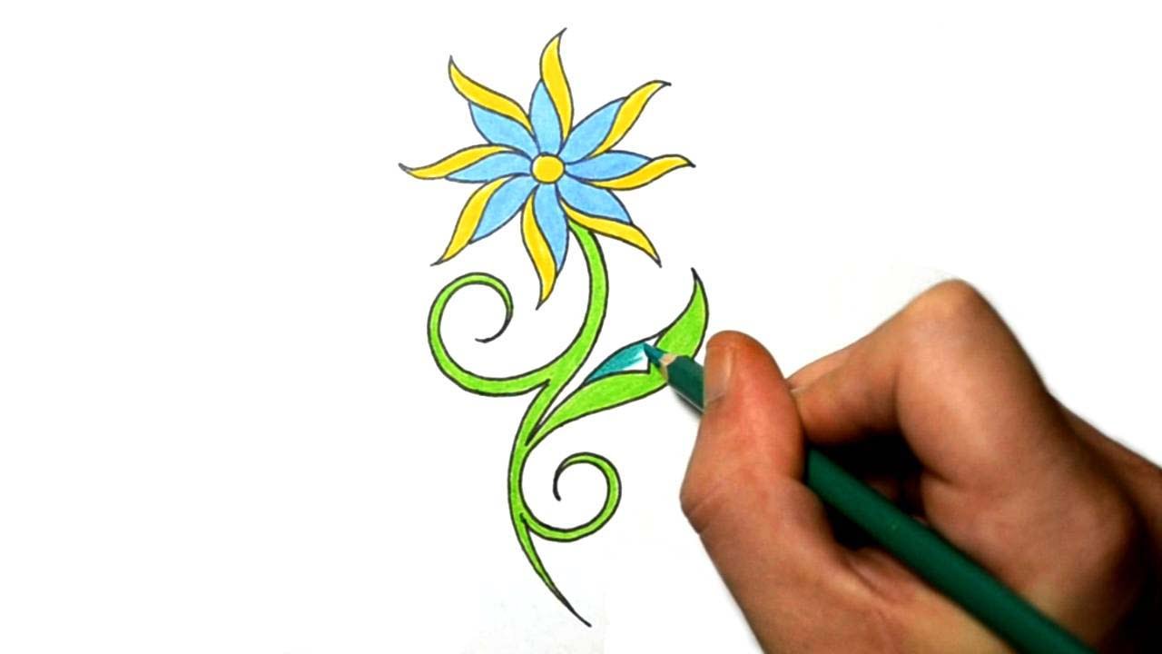 How to Draw a Cool Simple Daisy Flower Tattoo Design - YouTube