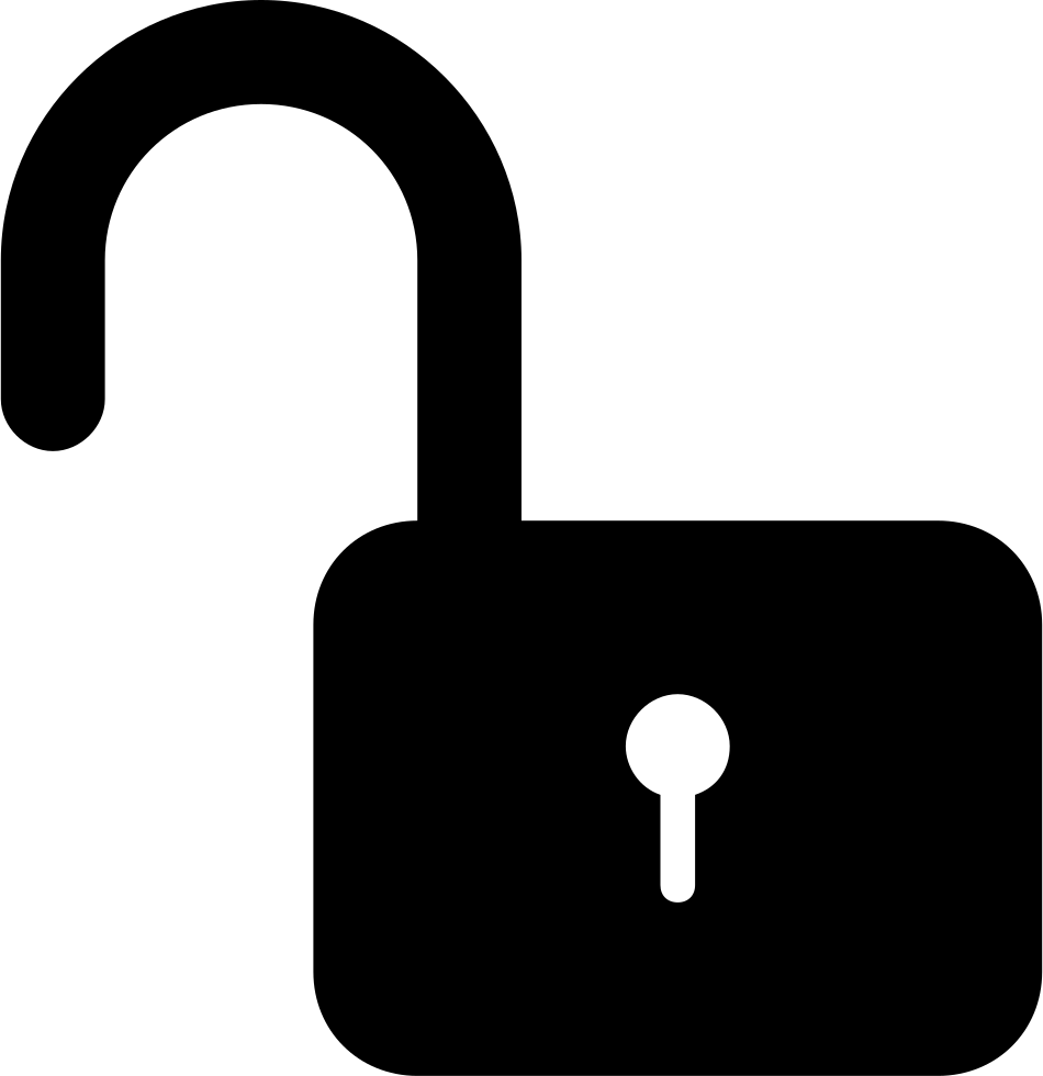 Unlocked Padlock Silhouette Security Interface Symbol Svg Png Icon ...