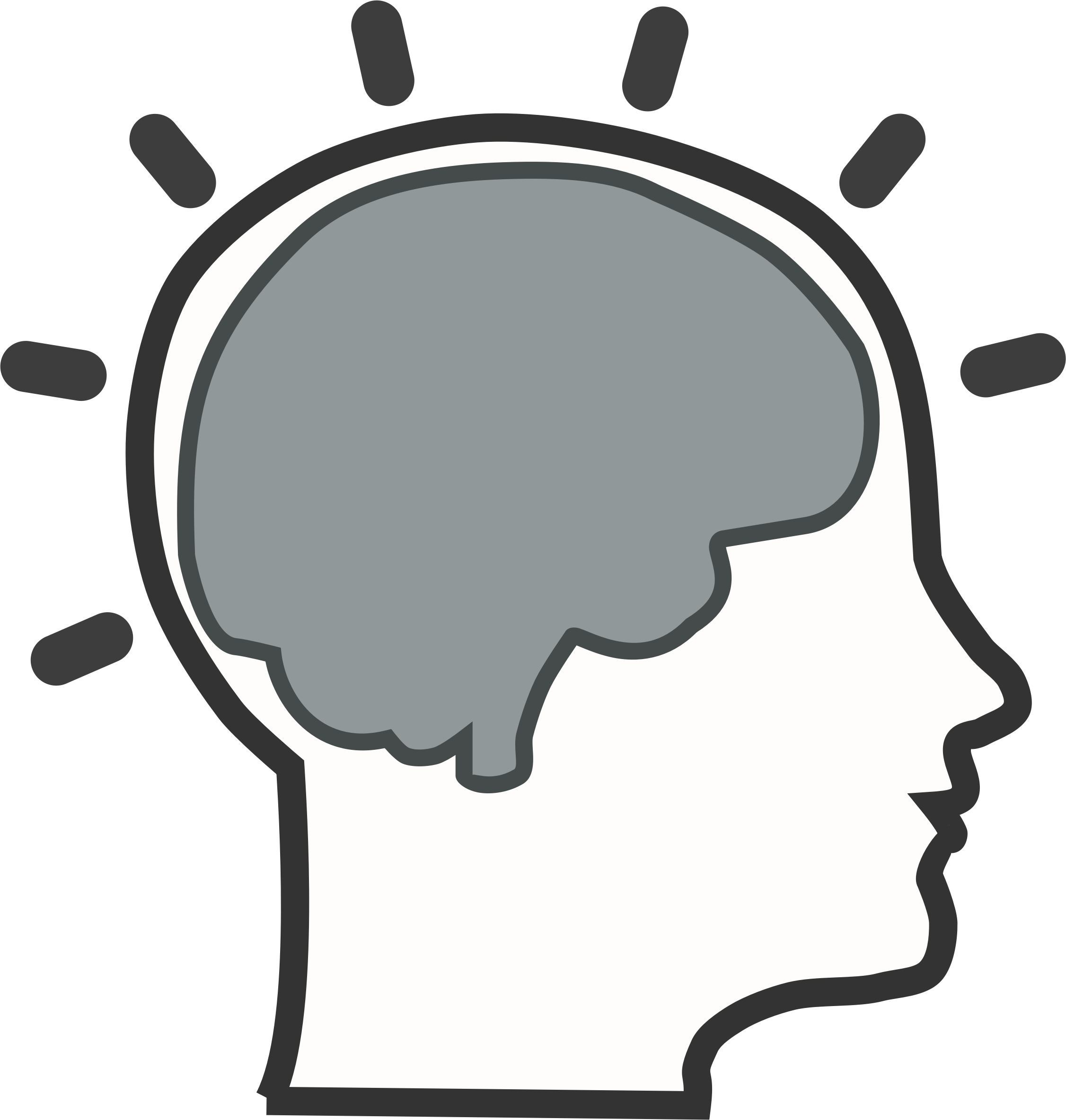 466 views Black And White Brain Clipart