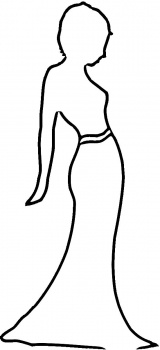 Lady in Dress Outline coloring page | Super Coloring