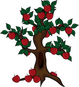 Apple Tree Clipart Image - An Apple Tree Full Of Ripe Red Apples