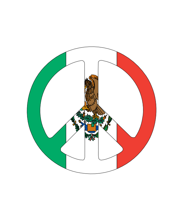 Mexico Flag Peace Symbol 2 scallywag peacesymbol.org Peace ...